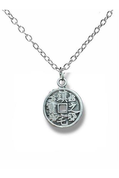 Herşey Nota Feng Shui Chinese Luck Money Unisex Necklace – with 60 cm Chain, Symbol of Luck and Abundance