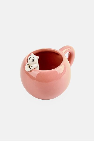 Muy Mucho Ceramic Cat Mug 280 ml, Old Rose