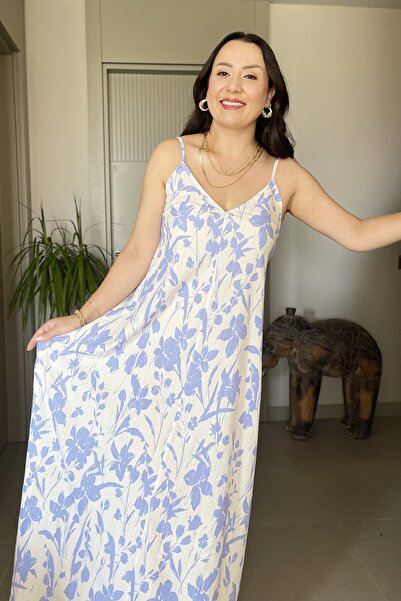 Butik Μακρύ φόρεμα με λεπτό ρυθμιζόμενο λουράκι με λαιμόκοψη σε σχήμα V