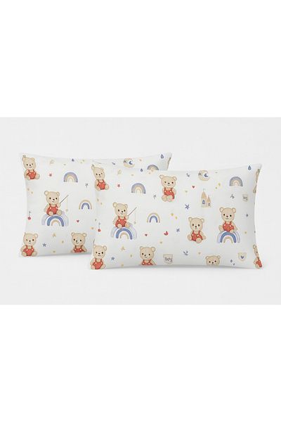 Sinada Home 100% Cotton Teddy Bear Pillowcase Set of 2