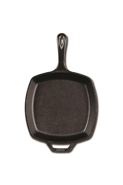 Lodge Pre-Seasoned Even-Heating Cast Iron Square Skillet Black 10.5inch