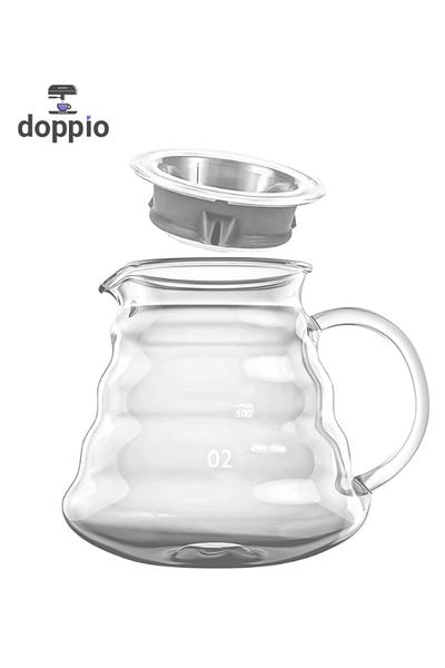 DOPPİO Doppio Coffee Server V60 Heat Resistant Glass Range Coffee Server 600 ml V02