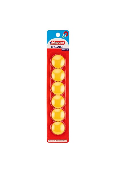 Bigpoint Magnet 30mm (Mıknatıs) Sarı 6'lı Blister