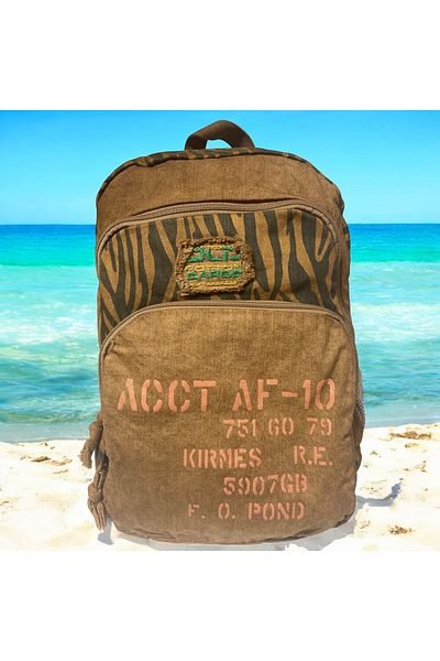 Old Cotton Quality Colorful Vintage Disayn Backpack Trip School Travel Bag 30cm X 42cm