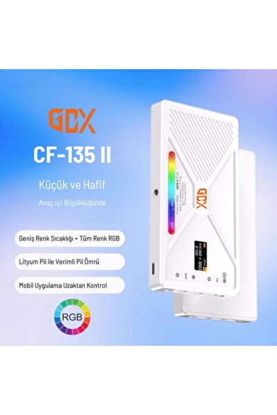 Gdx CF-135 II RGB Mini Mobil Fotoğrafçılık ve Video 10W Led Dolgu Işığı