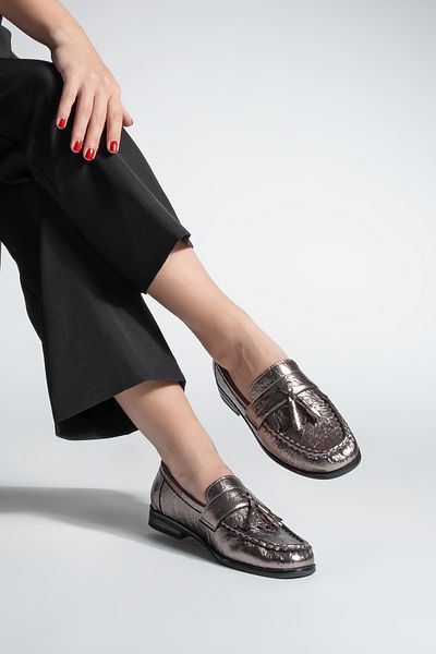 Marjin Women's Loafer Tasseled Casual Shoes Loriza Platinum