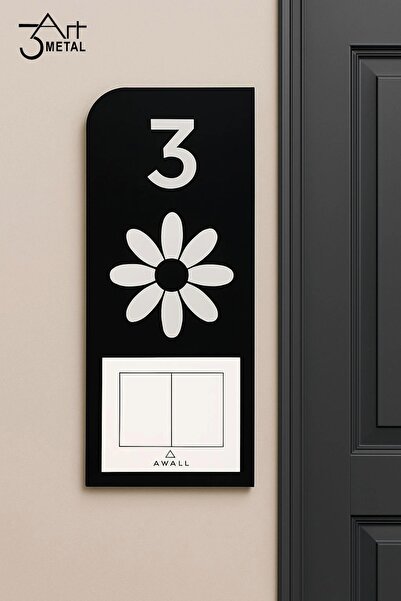 3art Metal Μεταλλικό Διακοσμητικό Νούμερο Πόρτας - Κομψό Σχέδιο Κατάλληλο για Εξωτερική Εξωτερική Αρχική