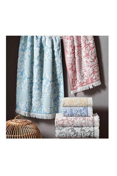 MAXSTYLE Damaks Flower Yarn Dye 50X90Cm Hand Face Towel