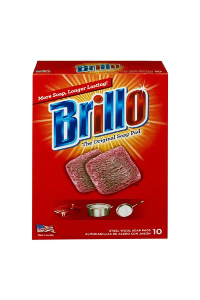 Brillo 10-Piece Multi-Purpose Heavy Duty Steel Wool Soap Pad Red