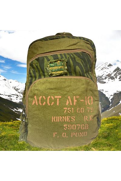 Old Cotton Quality Colorful Vintage Disayn Backpack Trip School Travel Bag 30cm X 42cm