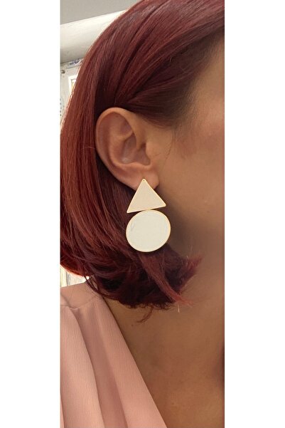 Byoz store Geometric Shape Triangle and Circle Conjoined Earrings