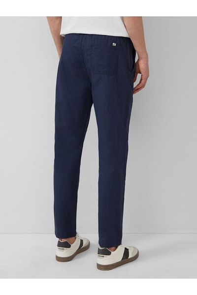 s.Oliver Pantaloni chino, bărbați, Detroit, amestec de in și bumbac, talie elastică, bleumarin închis