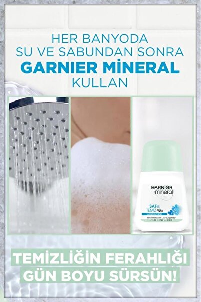 Garnier Mineral Saf Ve Temiz Kadın Roll-on Deodorant
