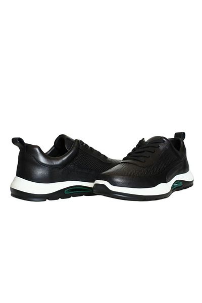 Platin Black Leather Men's Sneakers