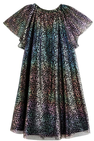 İrem Çocuk Giyim Girl's Color Gradient Lined Colorful Stylish Dress