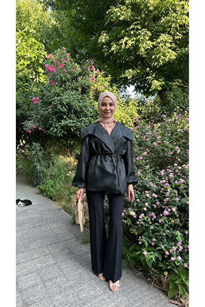 Swass Μαύρο μοτίβο ιδιαίτερου σχεδιασμού Hijab Jacket Μαύρο