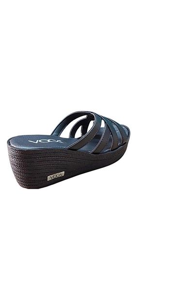 Voga 2027 Black Skin Filled Sole Comfort Casual Daily Slippers