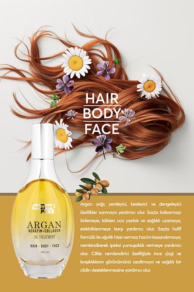 Softto Plus Hair Body and Skin Care Oil with Argan Content 120 ml