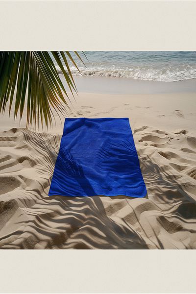 Ellaline Navy Blue Beach Towel 100% Cotton Certified Sea & Pool Towel 70X140Cm