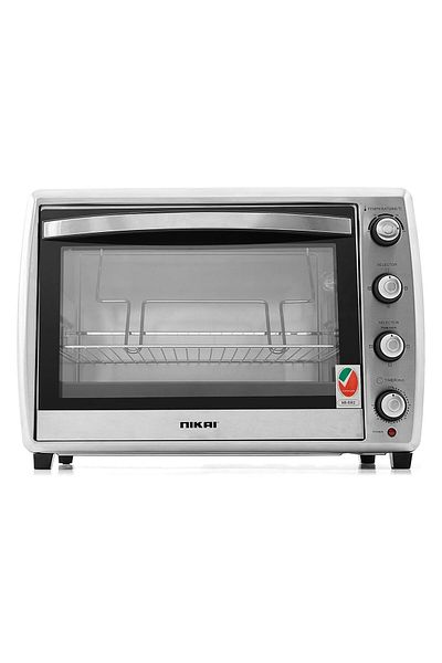 Nikai فرن كهربائي، 65 لتر، 2200 واط، فضي، NT6500SRCS