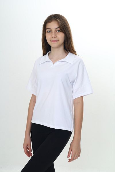 Toontoy Girl's School Polo Neck T-Shirt