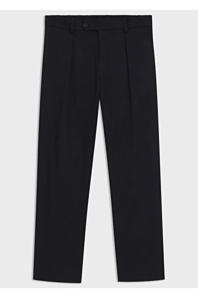 BOSS Erkek Fit Kesim Pileli Düz Paça Esnek Pamuklu Lacivert Pantolon 50549203-408