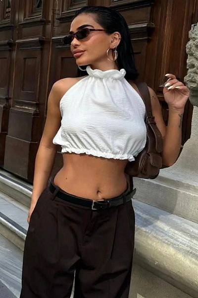 DİONNA Backless Crop Blouse