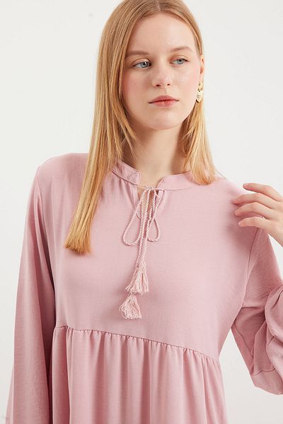 Merterium Women's Long Hijab Dress 1002 - Pink