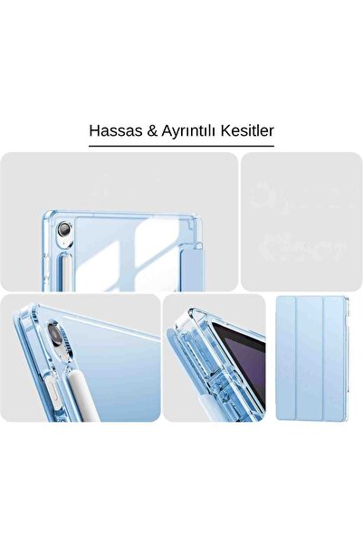 Fuchsia Galaxy Tab S10 FE Plus Uyumlu 13.1" Katlanabilen Standlı Smart Cover Akıllı Tablet Kılıfı