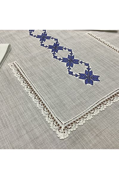 OYA home Church Tablecloth(1) & Napkin (8) Set - Total 9 Pieces