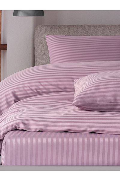 PATRON SHOES Double 100% Cotton Satin Fitted Sheet Duvet Cover Set with Zippered Bag