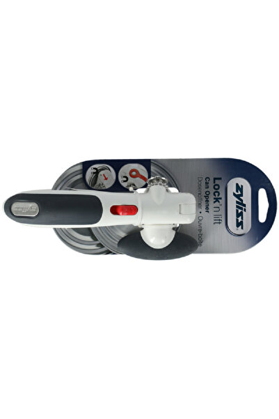 ZYLISS Lift Stainless Steel Manual Can Opener with Ergonomic Handle White and Grey
