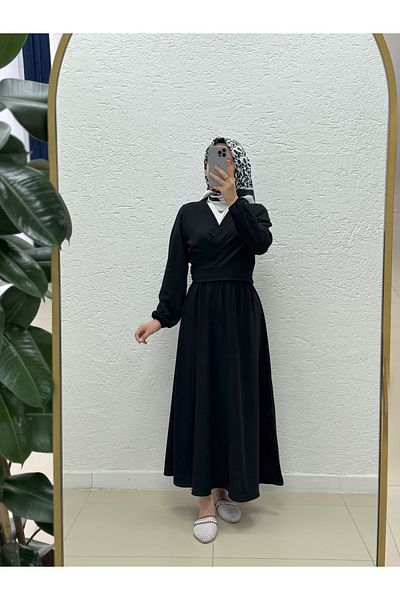 MİHRA STORE Nubola Tie Front Skirt Suit-As078 Black