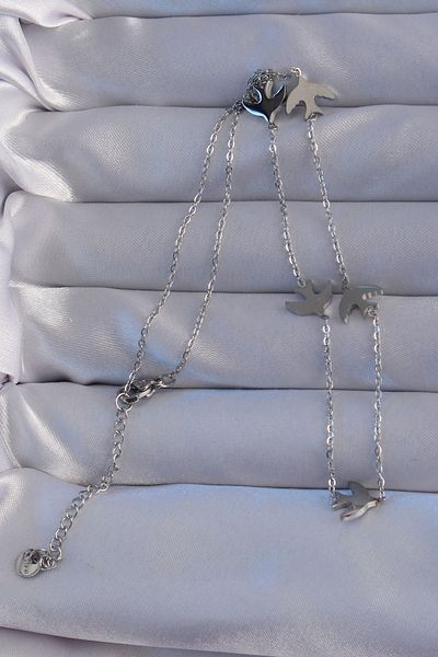 Skygo 316L Steel Silver Color Bird Model Necklace - Tj-Bko8942