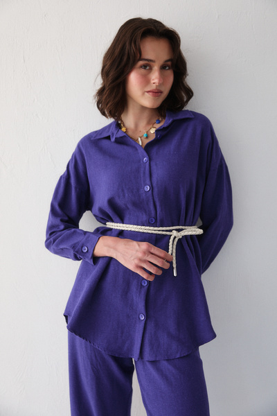 Melike Tatar Keten Gömlekli Takım 32-3560