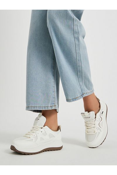 Styli Contrast Trim Lace-Up Chunky Sneakers with Back Pull Tab