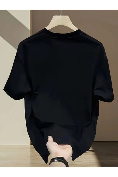 VBSVİBES Black Oversize T-Shirt – Pocket Top Bamboo Plant Printed Unisex Model