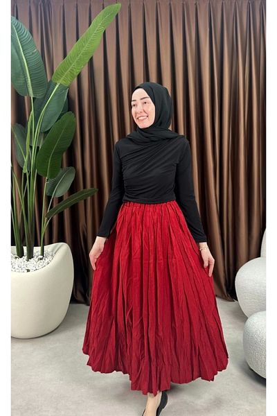 DEFNECE BUTİK Kraş Summer Skirt -Red