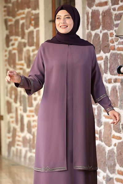 Modaviki Βραδινό φόρεμα Buse Dusty Rose Isr780