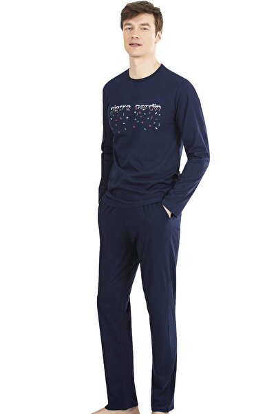 Pierre Cardin %100 Pamuk Erkek Pijama Takım, Mevsimlik Pijama, Uzunkol Pijama