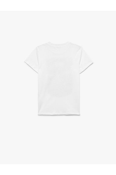 Koton New Season Cotton Short Sleeve Crew Neck Basketball Themed Printed T-Shirt