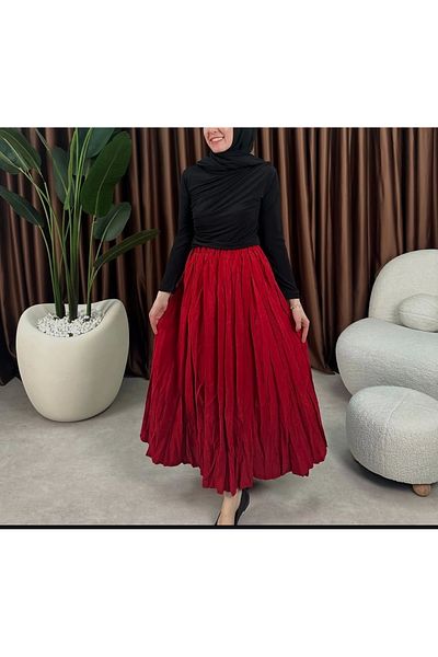 DEFNECE BUTİK Kraş Summer Skirt -Red