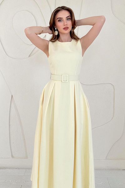 Elbee Fashion Woman Halter Neck Flared Dress