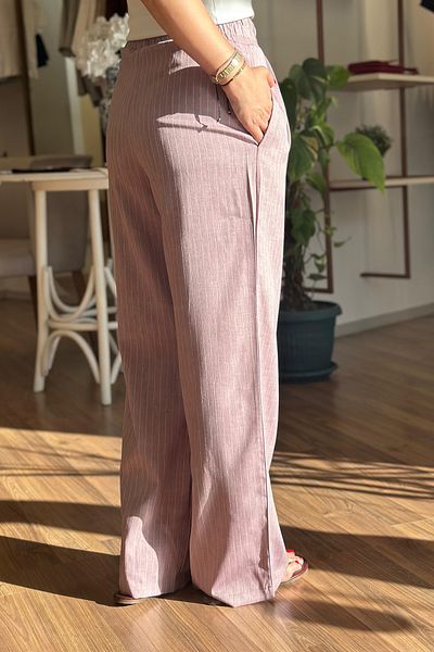 Unique Boutique Pink High Waist Striped Pants