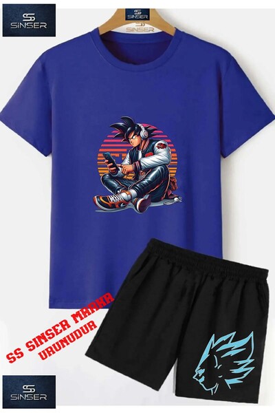 SS SİNSER Tricou cu gât rotund cu imprimeu special pentru copii UNISEX „GOKU ...