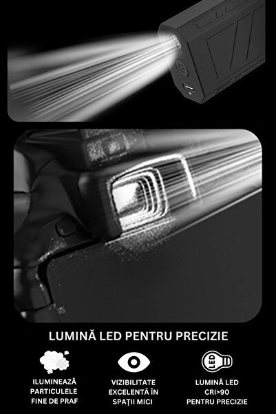 clickzu Portable turbo blower with precision LED light, 4 speeds, 130000RPM, 2 detachable heads,