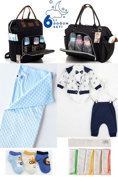 Pimadyo Large Maternity Set (Hospital Release, Shoulder and Backpack, Blanket, 10-Piece Wipes and 3-Piece Socks)