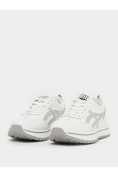 Styli Round Toe Lace-Up Chunky Sneakers with Back Pull Tab