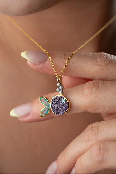 Silvano Jewelry 925 Ayar Gümüş İncili Balık Kolye