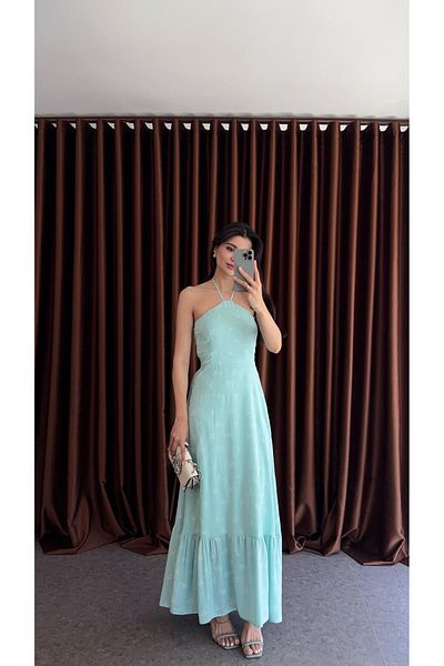 HAZELANNA Embroidery Look Turquoise Dress